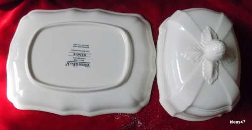 Villeroy Boch - Rectangular Covered Butter Dish - Manoir - (VitroPorcelain, Luxembourg) - 20x15cm
