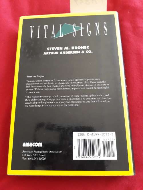 Vital Signs - Steven M. Hronec (Arthur Andersen and Co.) Hardcover