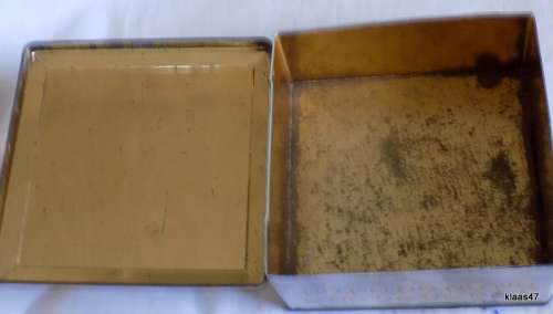 Old Tin - Empty - Pictures of gem stones on lid.