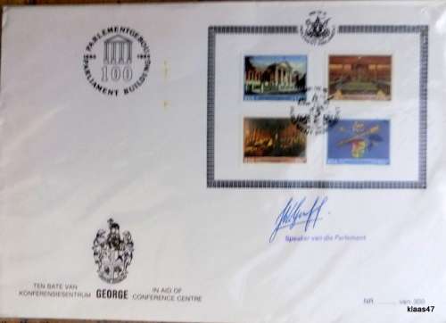 SA -1985 - Parliament Building 100 Years - Special Issue in Aid of George Conference Centre - Signed
