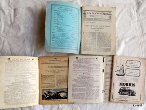 Reader`s Digest - 3 Old Editions - Sept 1938 - Nov 1947 - Oct 1948