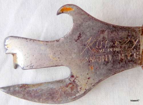 Vintage Can Opener By `KUT-EZY` USA  - Wood Handle