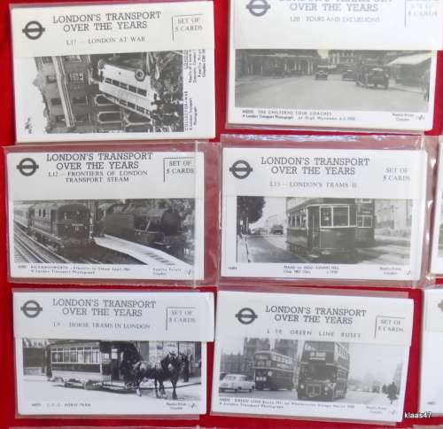 London`s Transport Over the Years - Collectorcard - 20 x sets of 5 cards  100 post cards