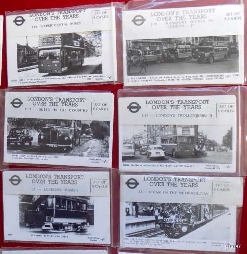 London`s Transport Over the Years - Collectorcard - 20 x sets of 5 cards  100 post cards