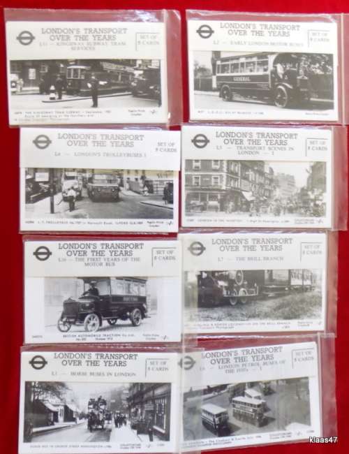 London`s Transport Over the Years - Collectorcard - 20 x sets of 5 cards  100 post cards