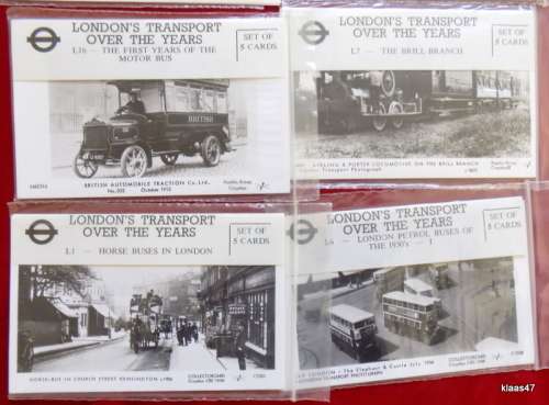 London`s Transport Over the Years - Collectorcard - 20 x sets of 5 cards  100 post cards
