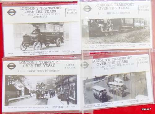 London`s Transport Over the Years - Collectorcard - 20 x sets of 5 cards  100 post cards
