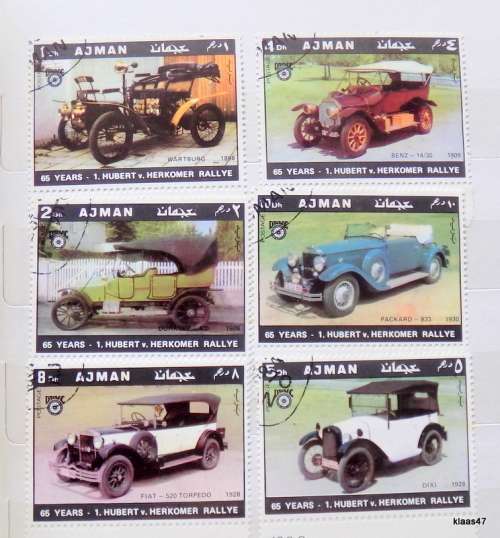 Ajman - 1970 - Classic Cars - 6 used stamps