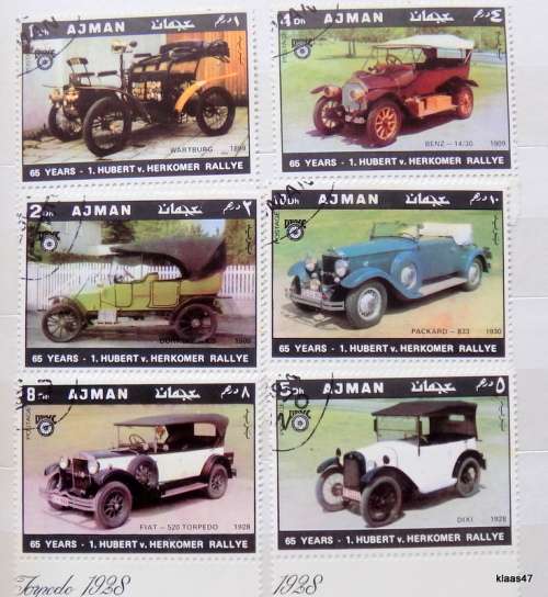 Ajman - 1970 - Classic Cars - 6 used stamps