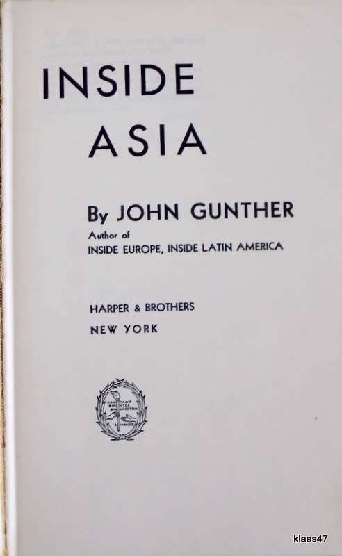 Inside Asia - John Gunther - Hardcover