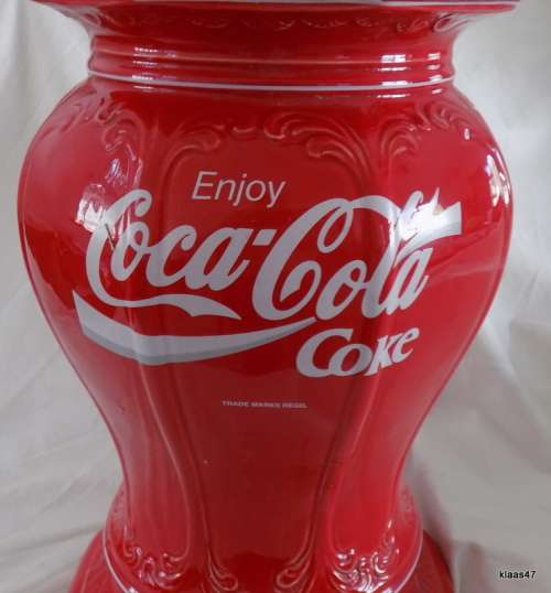 Large Porcelain Coca-Cola Enjoy Coke Lamp Base in Two sections