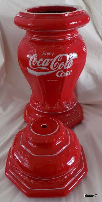 Large Porcelain Coca-Cola Enjoy Coke Lamp Base in Two sections