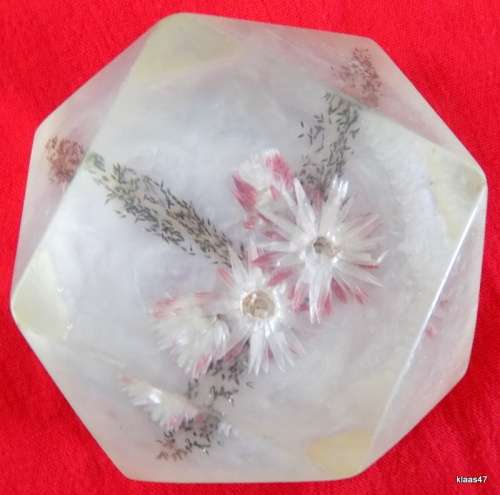 Resin Paper weight with Dried flower arrangement