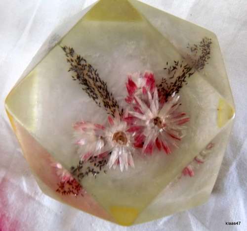 Resin Paper weight with Dried flower arrangement
