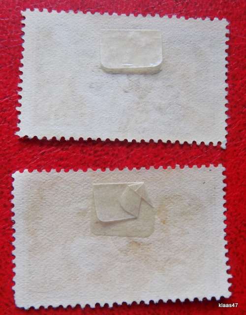 King George V - Seahorses -  Half Crown and Five Shilling - Hinged Used  Stamps (1934 crossed lines)