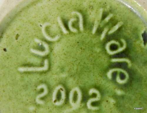 Small Green Lucia Ware vase - No 2002 - 9cm High - 8.5cm Top Diameter
