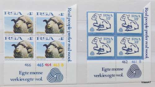 RSA - 1972 - Wool - Control blocks  MNH Set of 2