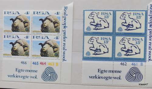 RSA - 1972 - Wool - Control blocks  MNH Set of 2