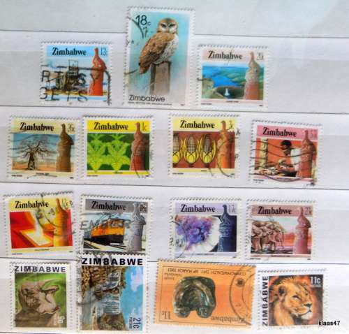Zimbabwe - Mixed lot - 15 used stamps
