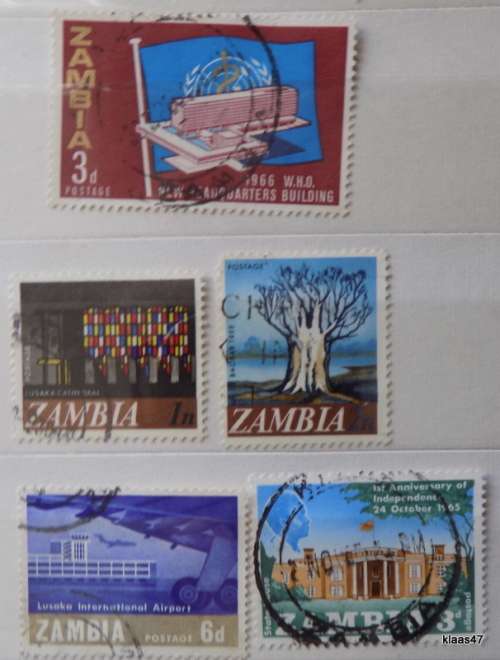 Zambia - Mixed lot of 5 used stamps