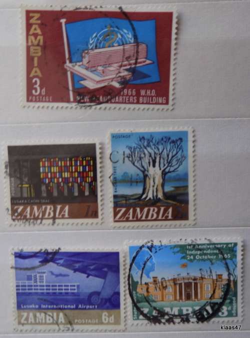 Zambia - Mixed lot of 5 used stamps