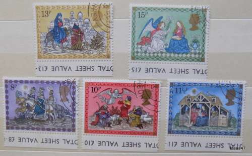 GB - 1979 - Christmas - Set of 5 cancelled stamps