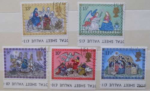 GB - 1979 - Christmas - Set of 5 cancelled stamps