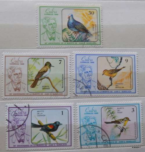 Cuba - 1986 - Gundlach / Birds - 5 used stamps