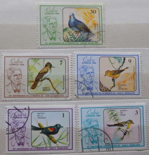 Cuba - 1986 - Gundlach / Birds - 5 used stamps