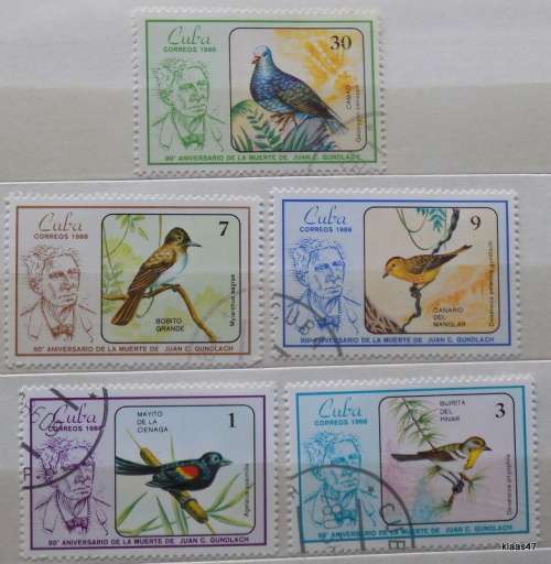 Cuba - 1986 - Gundlach / Birds - 5 used stamps