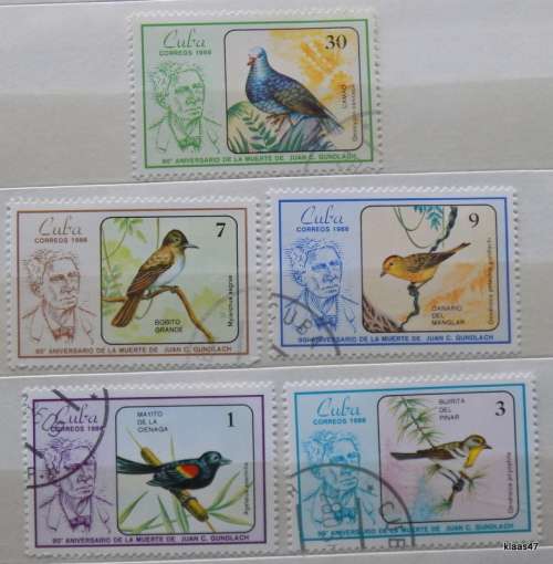 Cuba - 1986 - Gundlach / Birds - 5 used stamps