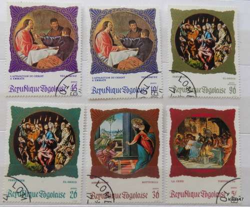 Togo - 1969 - Famous Paintings - Set of 6 cancelled and hinged stamps