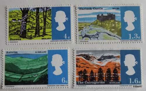 GB - 1966 - Landscapes - Set of 4 used stamps