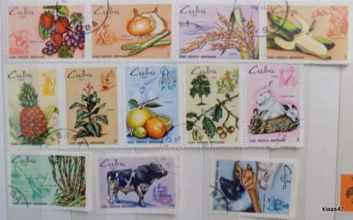 Cuba - 1969 - Agriculture and Animal Husbandry Series - 12 cancelled stamps