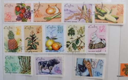 Cuba - 1969 - Agriculture and Animal Husbandry Series - 12 cancelled stamps