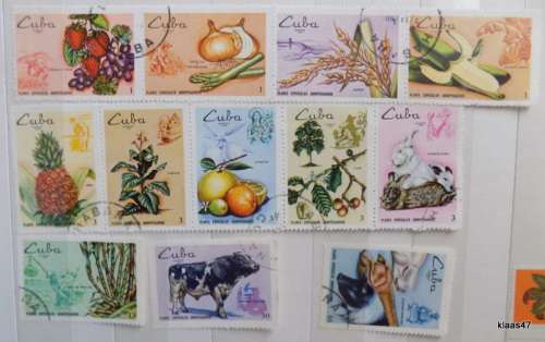 Cuba - 1969 - Agriculture and Animal Husbandry Series - 12 cancelled stamps