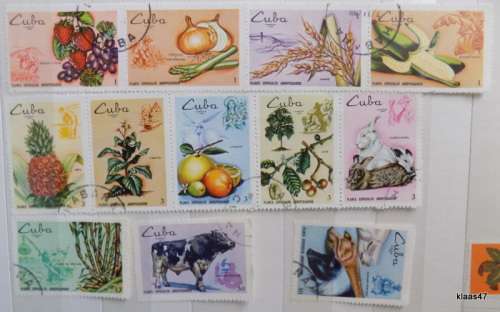 Cuba - 1969 - Agriculture and Animal Husbandry Series - 12 cancelled stamps