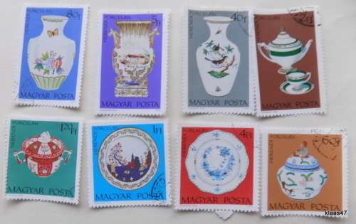 Hungary 1972 Porcelain Set of 8 cancelled and hinged stamps