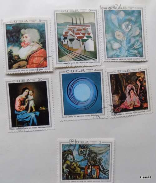 Cuba - 1969 - Art exposition - 7 cancelled and hinged stamps