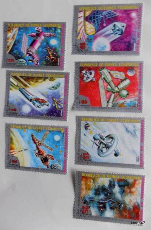Equatorial Guinea - 1993 - Space Research of Venus - Set of 7 cancelled hinged stamps