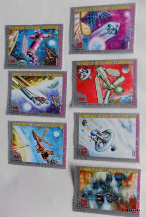 Equatorial Guinea - 1993 - Space Research of Venus - Set of 7 cancelled hinged stamps