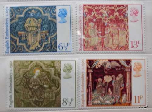 GB -1976 - Christmas Embroidery - Set of 4 unused stamps