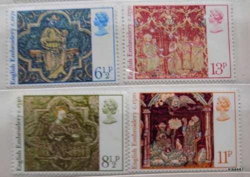 GB -1976 - Christmas Embroidery - Set of 4 unused stamps
