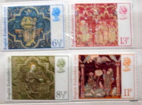 GB -1976 - Christmas Embroidery - Set of 4 unused stamps