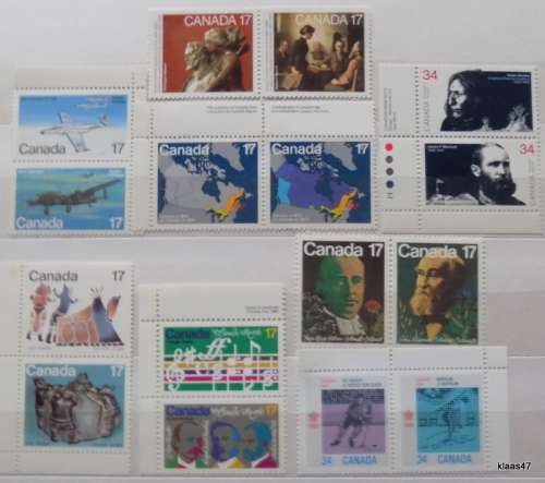 Canada - Mixed Lot of 8 pairs unused stamps