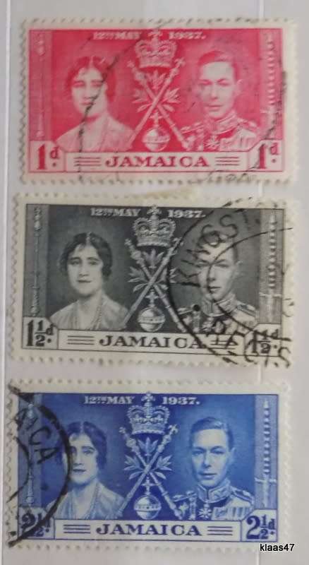 Jamaica - 1937 - King George VI - Coronation Set - Used hinged stamps