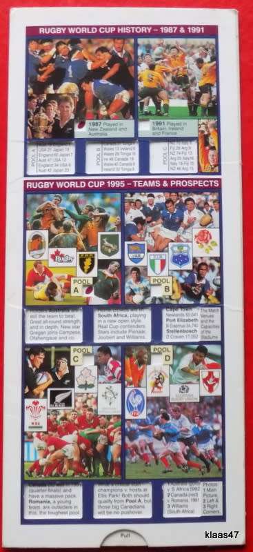Rugby World Cup - South Africa 1995 - Fixture Programme (VISA Official Sponsor)