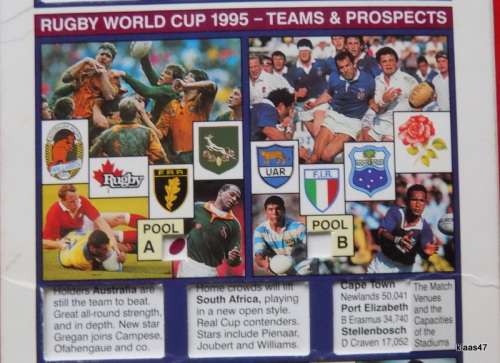 Rugby World Cup - South Africa 1995 - Fixture Programme (VISA Official Sponsor)
