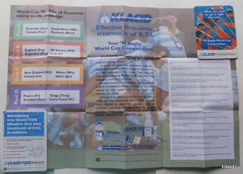 `95 Rugby World Cup Compendium. Issued by Abbott Laboratories.  See pictures