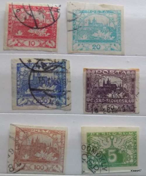 Czechoslovakia - 1919/20 - Pictorial Def - Imperforate - 5 used hinged + 1921 Special delivery